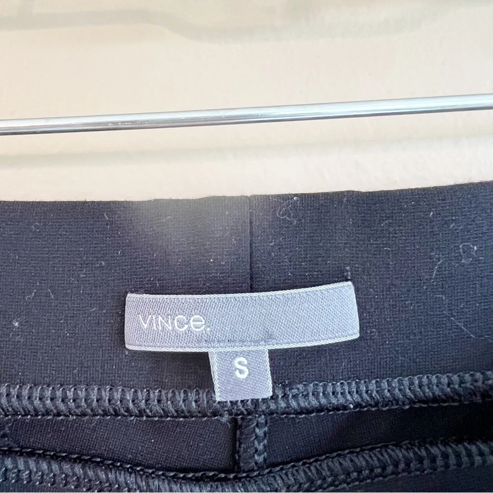 VINCE Ponte Knit Back-Seam Pull On Stretch Legging Pants in black size small - Picture 3 of 6